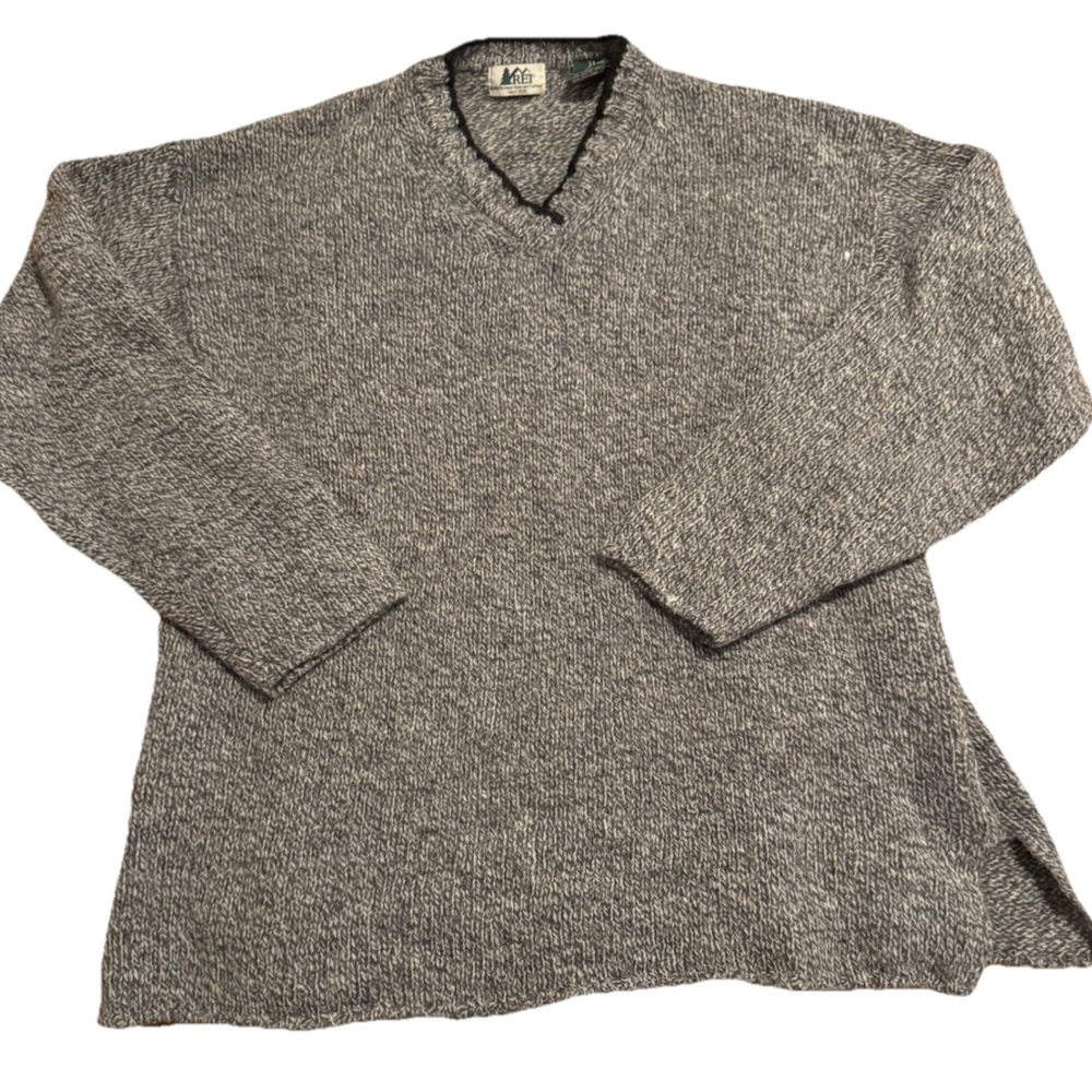 Vintage 90’s REI Pure New Wool Gray Multicolor Sweater Womens XL oversized